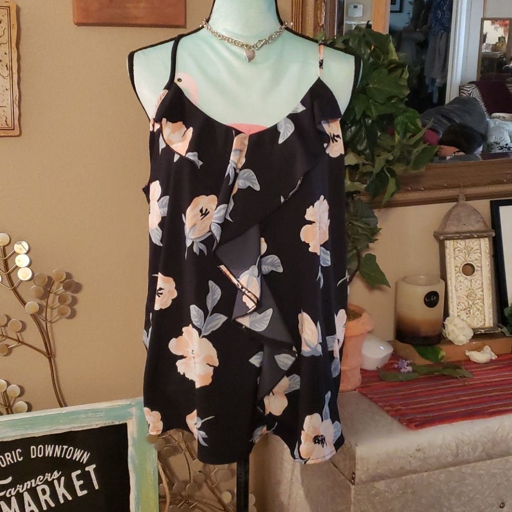Time To Bloom Floral Tank Top Size XL